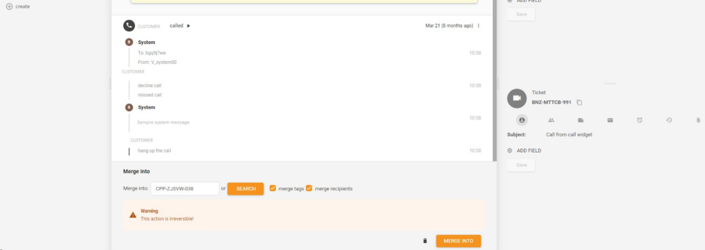 Použitie funkcie Zlúčiť tikety LiveAgent na kombinovanie tiketov